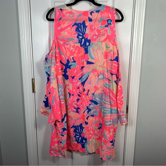 Lilly Pulitzer Playa Hermosa Dress Cold Shoulder Womens Size XL - Picture 2 of 5